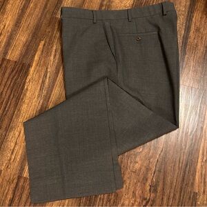 Ralph Lauren Total Comfort 100% Wool Classic Slim Fit Grey Dress Pants 36R